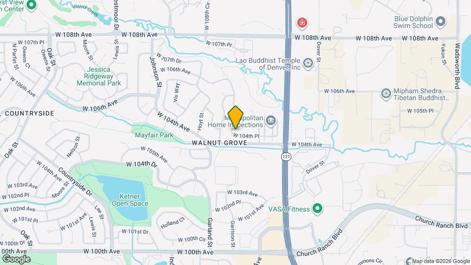 9321 W 104th Pl Map and Location Details
