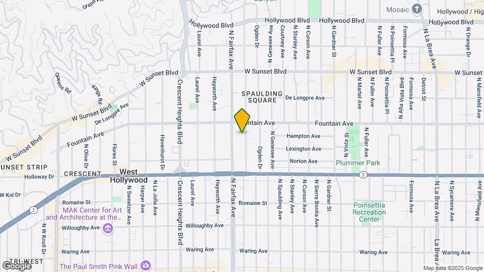 1221 N Orange Grove Ave Map and Location Details