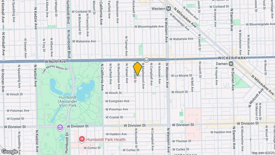 1457 N Rockwell St, Unit 1 Mapa y Detalles de la Ubicación