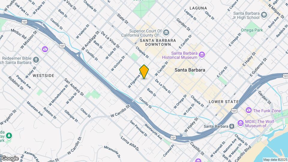 328 East Carrillo Street, Unit #D Map and Location Details