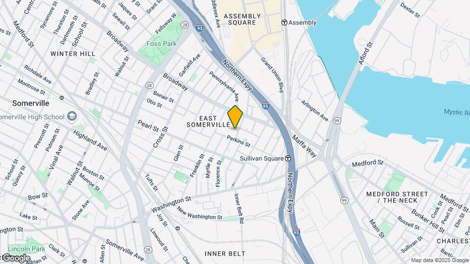 21 Lincoln St, Unit 1 Map and Location Details