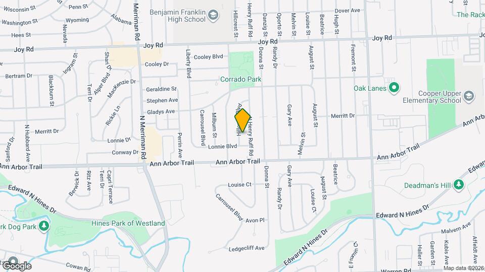 8138 Hillcrest Blvd Mapa y Detalles de la Ubicación