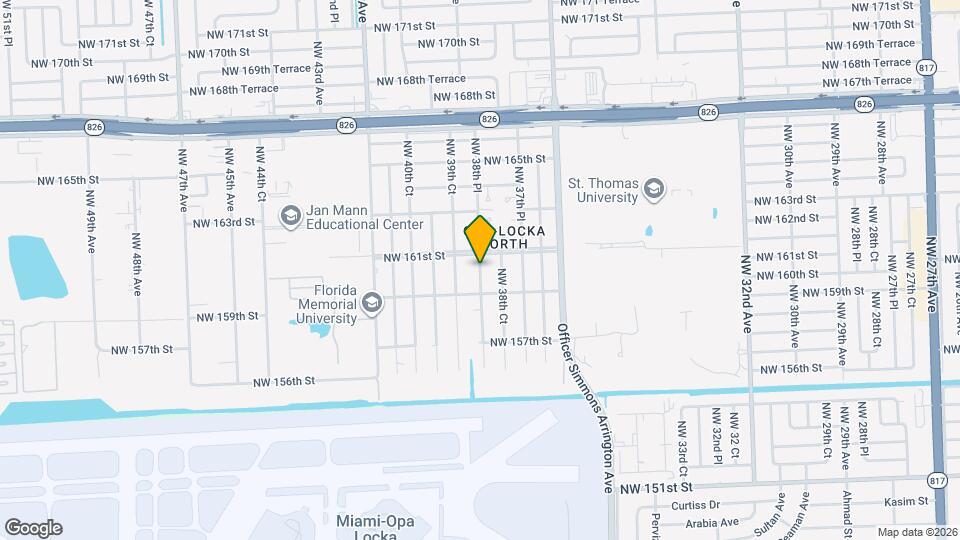 16002 NW 38th Pl Map and Location Details