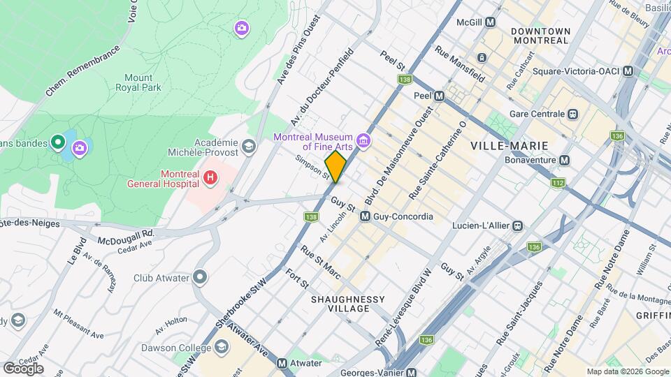 Le Sherbrooke Map and Location Details