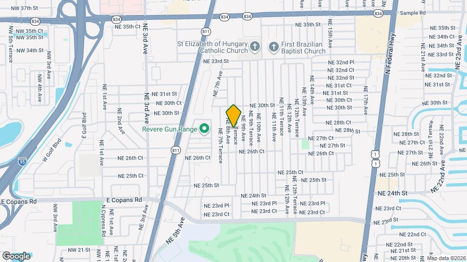2821 NE 8th Terrace Mapa y Detalles de la Ubicación