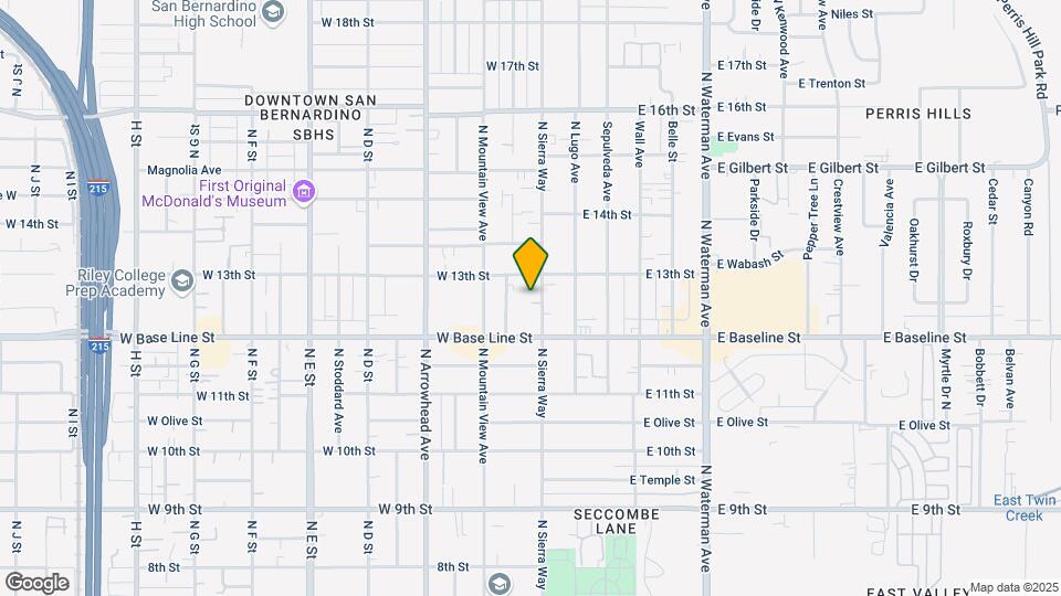 1256-1262 N Sierra Way Map and Location Details