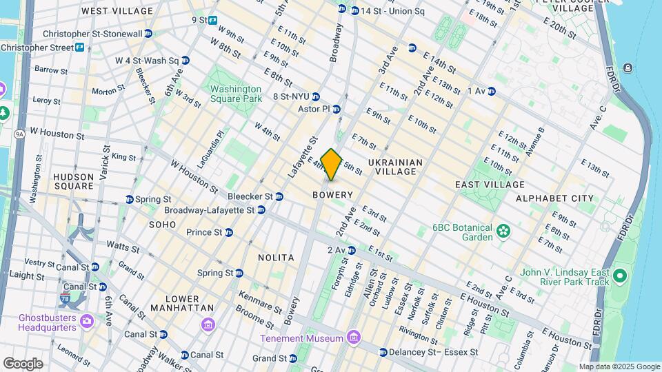 347 Bowery Mapa y Detalles de la Ubicación