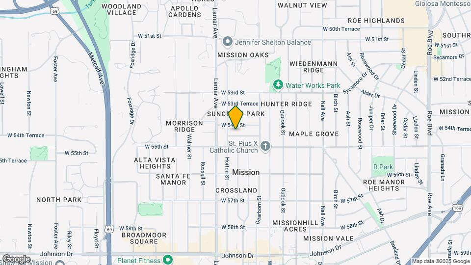 6116 W 54th Terrace Map and Location Details