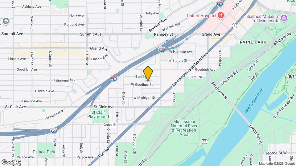 421 Goodhue St Mapa y Detalles de la Ubicación