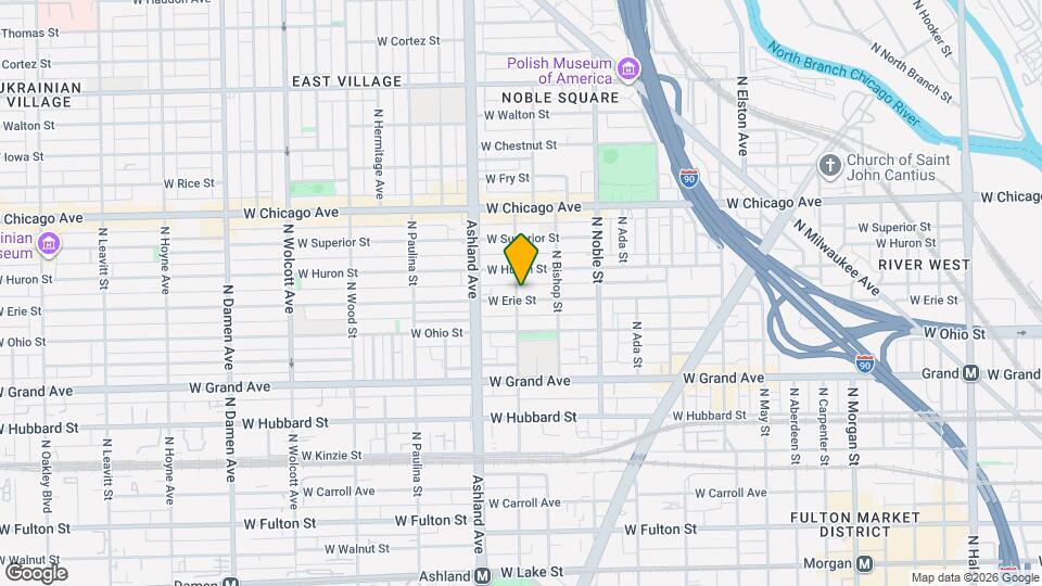 1480 W Erie St, Unit 1F Map and Location Details