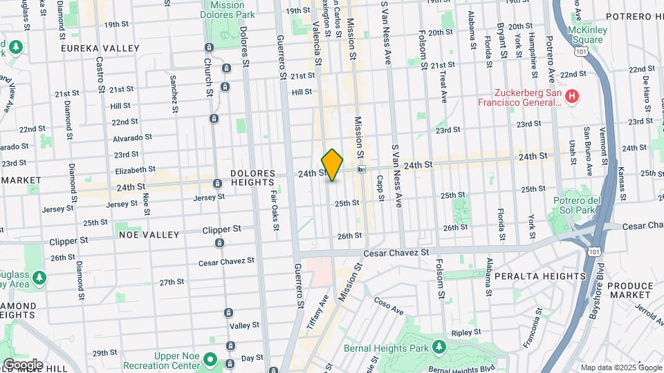 1341 Valencia St Map and Location Details