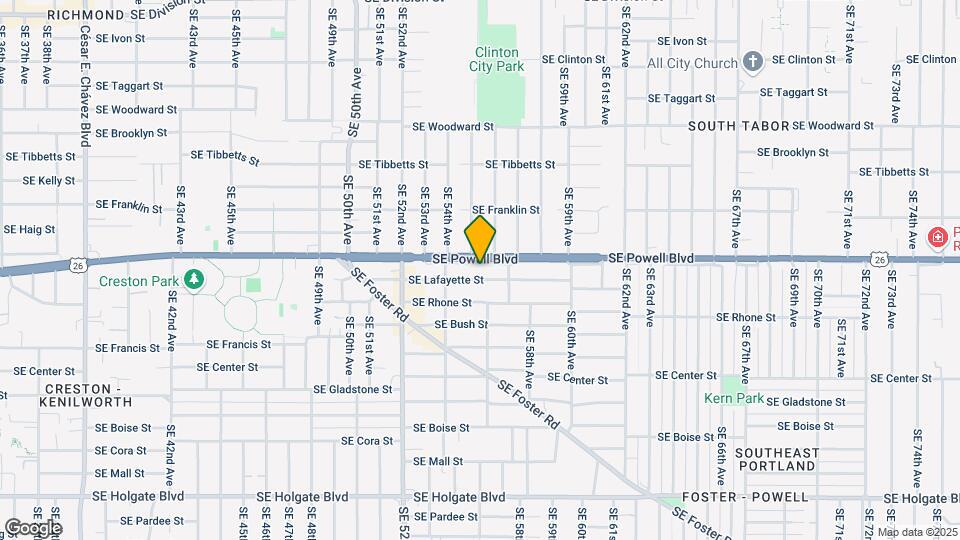 5523 SE Lafayette St Map and Location Details