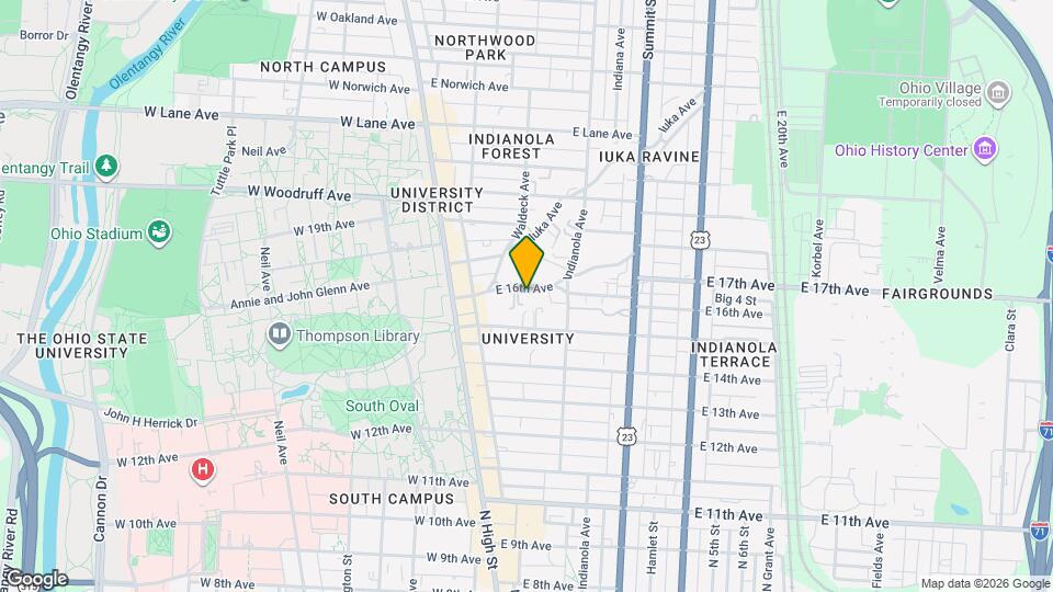 107 E 16th Ave Map and Location Details