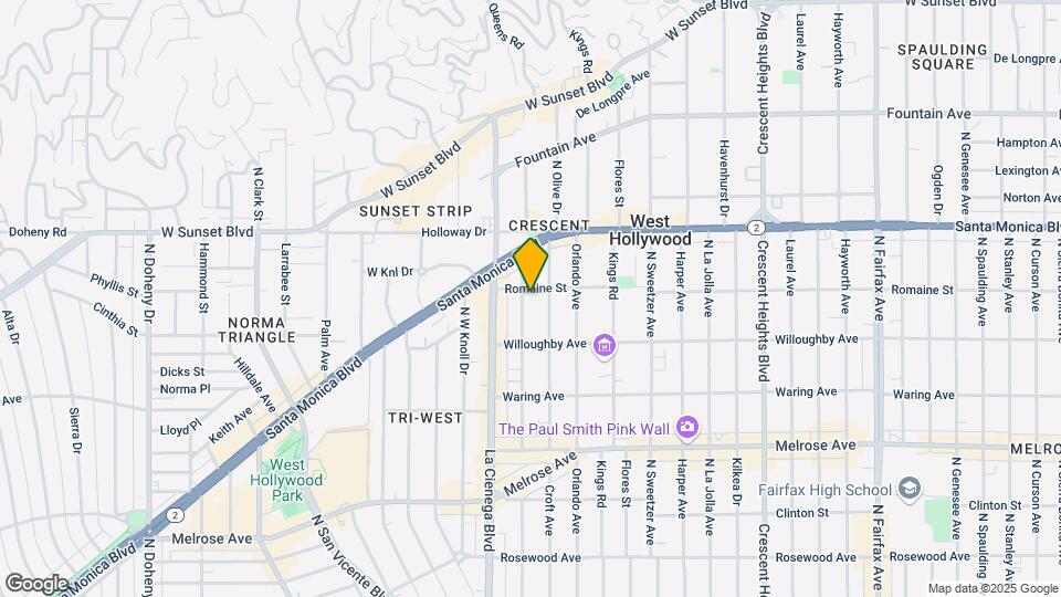 960 N Alfred St, Unit FL2-ID211 Map and Location Details