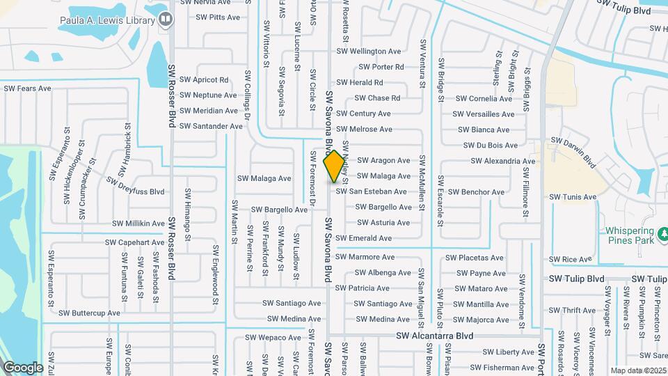 1281 SW San Esteban Ave Map and Location Details