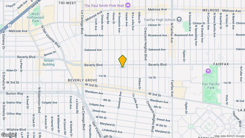 136 N Sweetzer Ave Map and Location Details