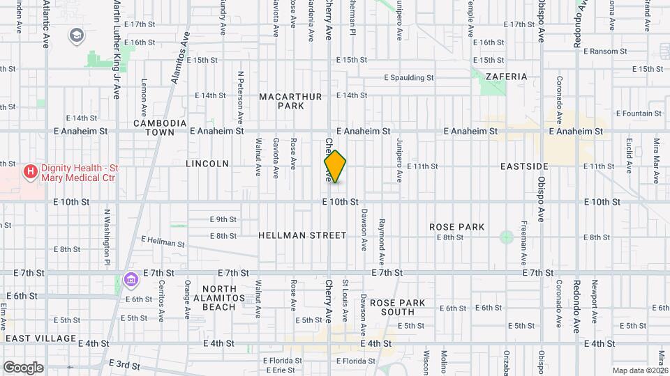 1036 Cherry Ave Map and Location Details