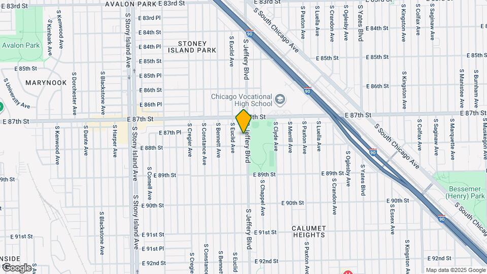 8740 S Jeffery Blvd Map and Location Details