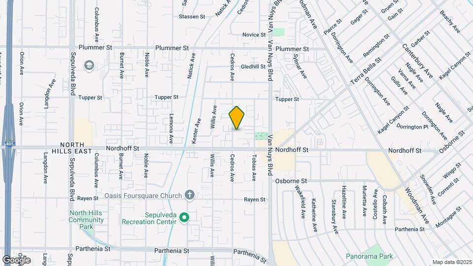 9136 Cedros Ave Map and Location Details