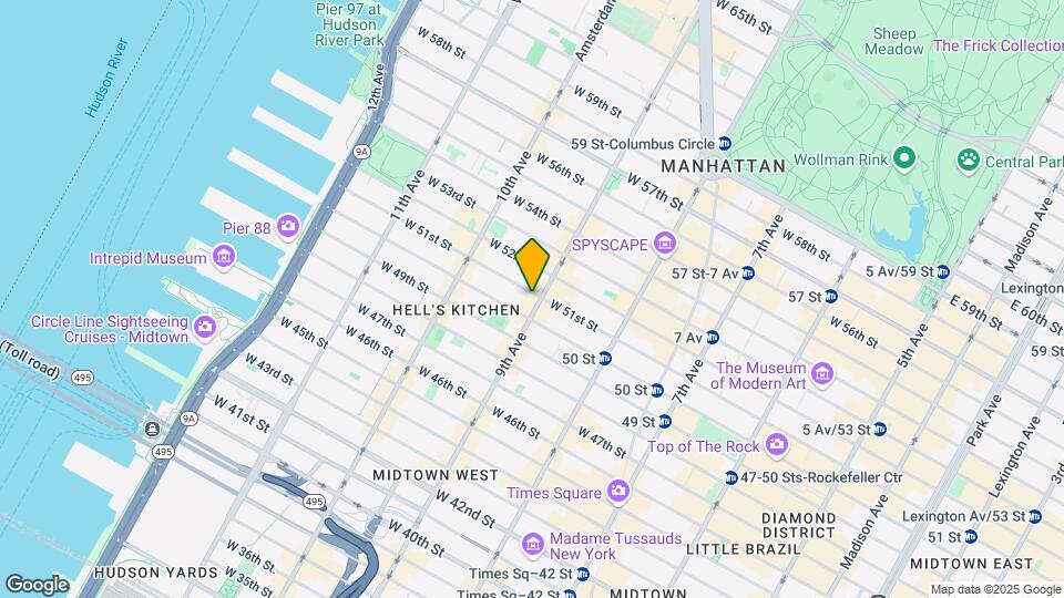 402 W 51st St Map and Location Details