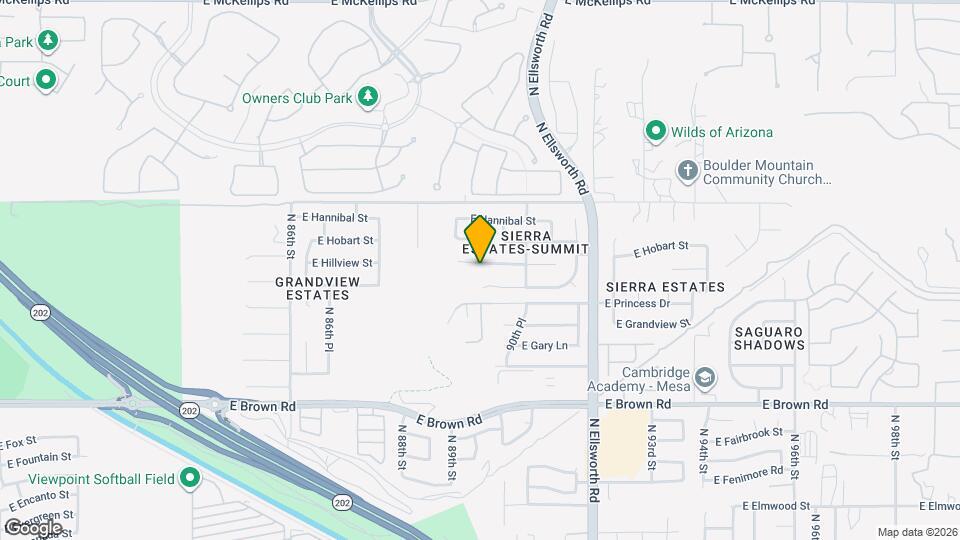 8953 E Hillview St Map and Location Details