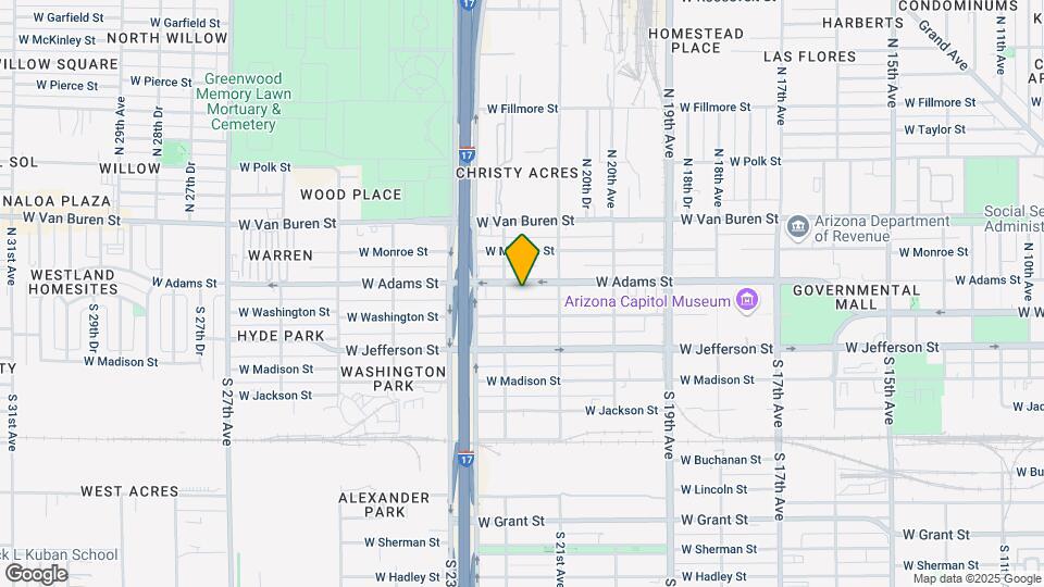 2133 W Adams St Map and Location Details