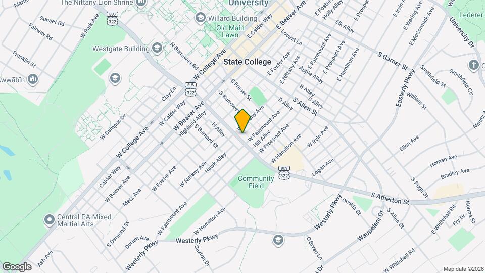 415 S Atherton St, Unit A8 Mapa y Detalles de la Ubicación