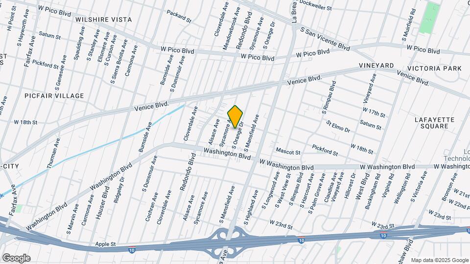 1825 S Orange Dr Mapa y Detalles de la Ubicación