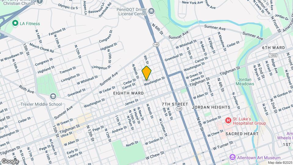 823 Washington St, Unit 2 Map and Location Details
