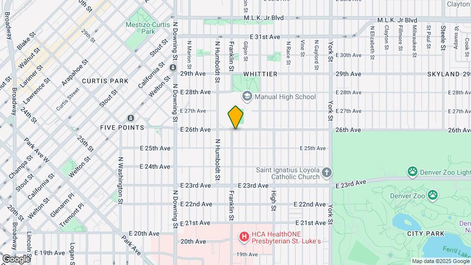 1610 E 26th Ave Map and Location Details