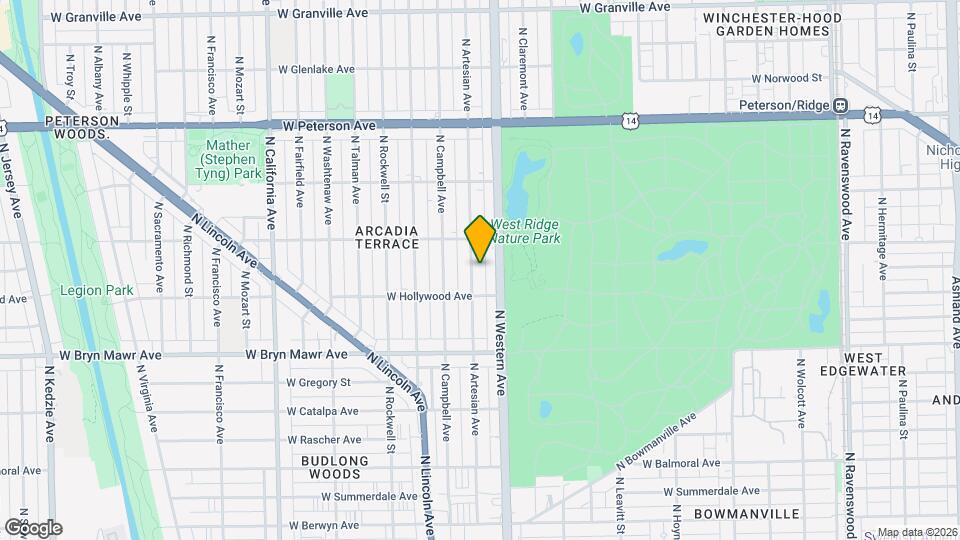 5725 N Artesian Ave Map and Location Details