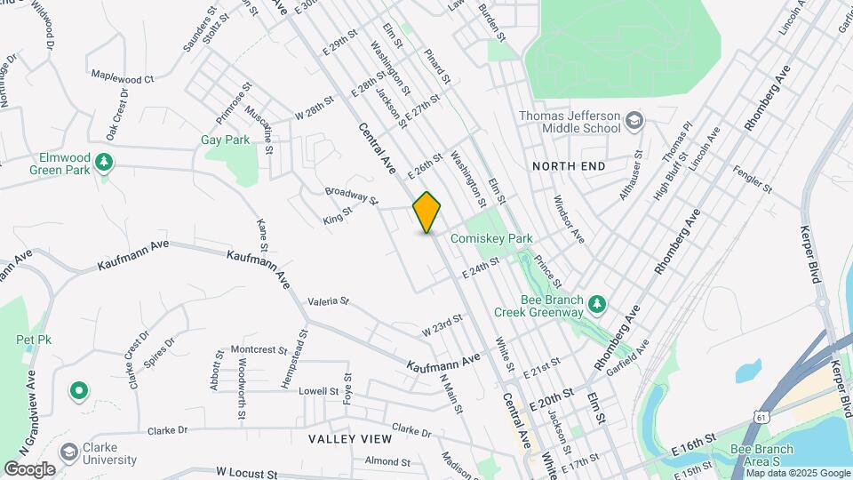 2501 Central Ave Map and Location Details