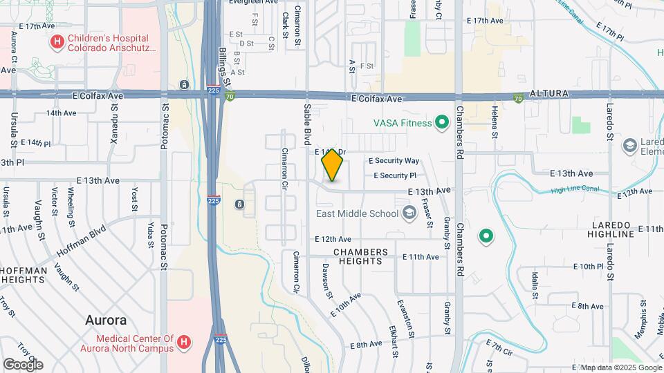 14641 E 13th Ave Map and Location Details