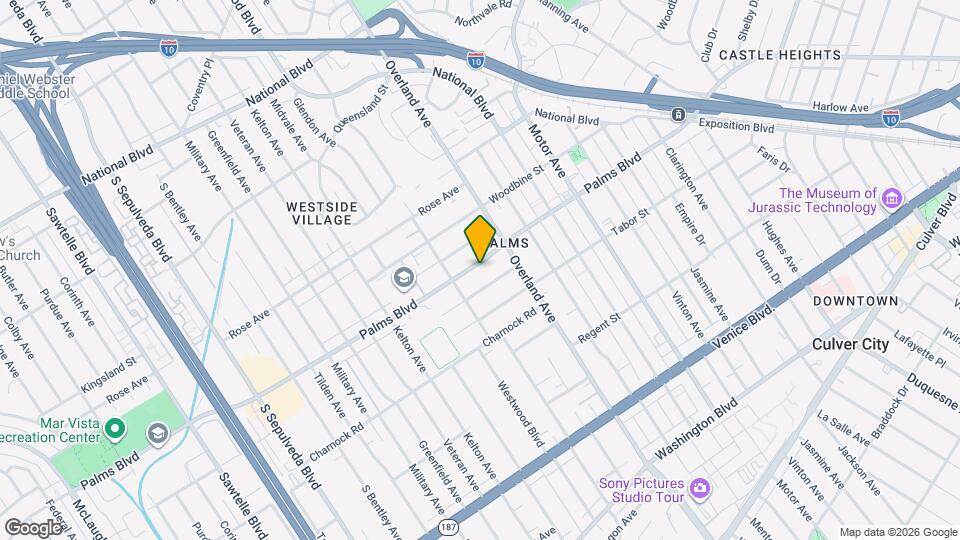 10742 Palms Blvd Mapa y Detalles de la Ubicación