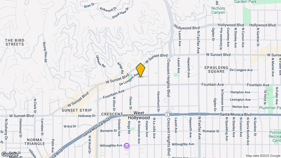 1330 N Sweetzer Ave, Unit 102 Map and Location Details