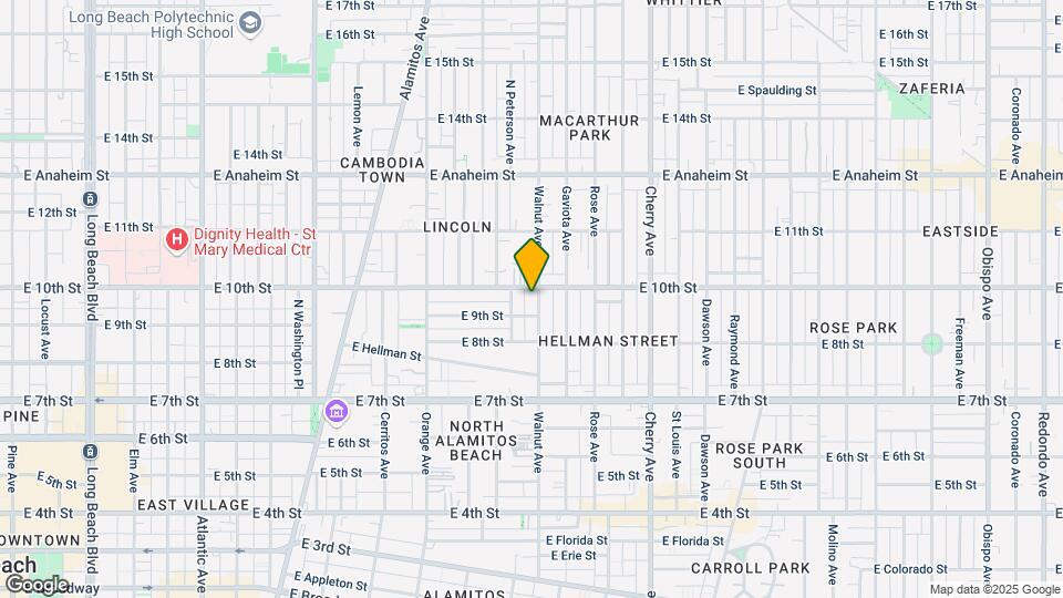 925 Walnut Ave Map and Location Details