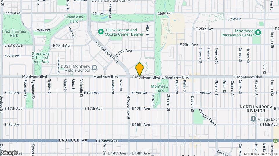 9000 E Montview Blvd Map and Location Details