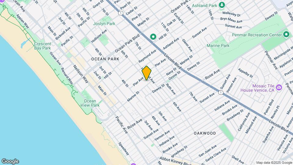607 Marine St Map and Location Details
