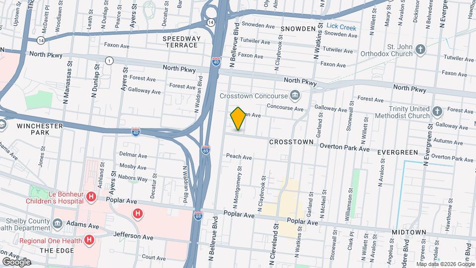 Overton Park Apartments Map and Location Details