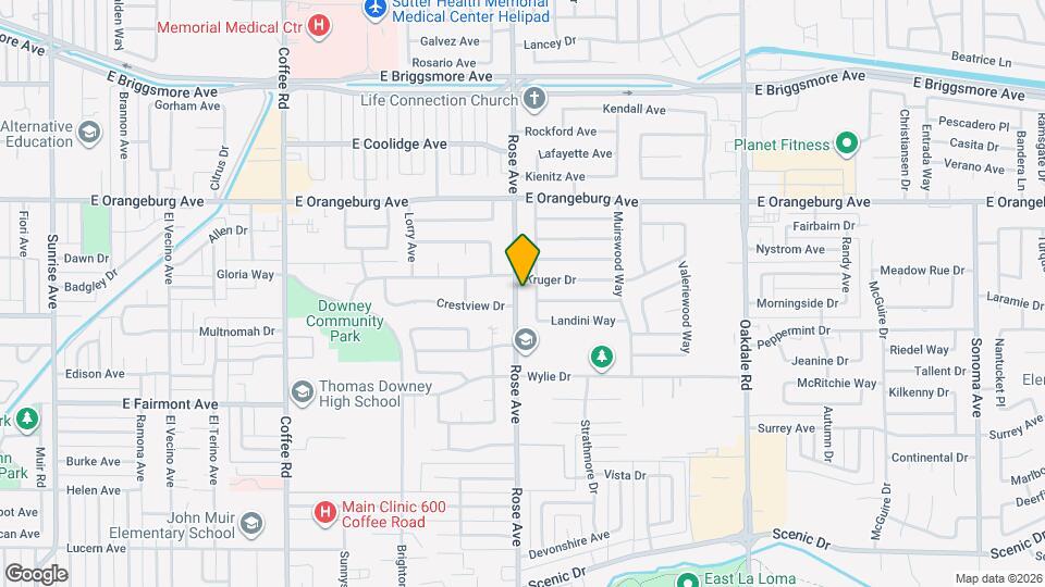 1216 Rose Ave Map and Location Details