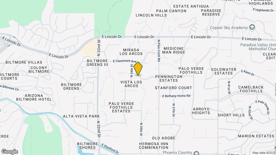 3411 E Valley Vista Ln Map and Location Details