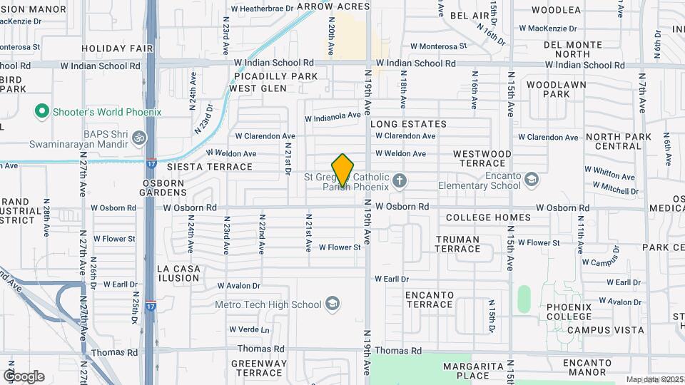 1933 W Mitchell Dr Mapa y Detalles de la Ubicación