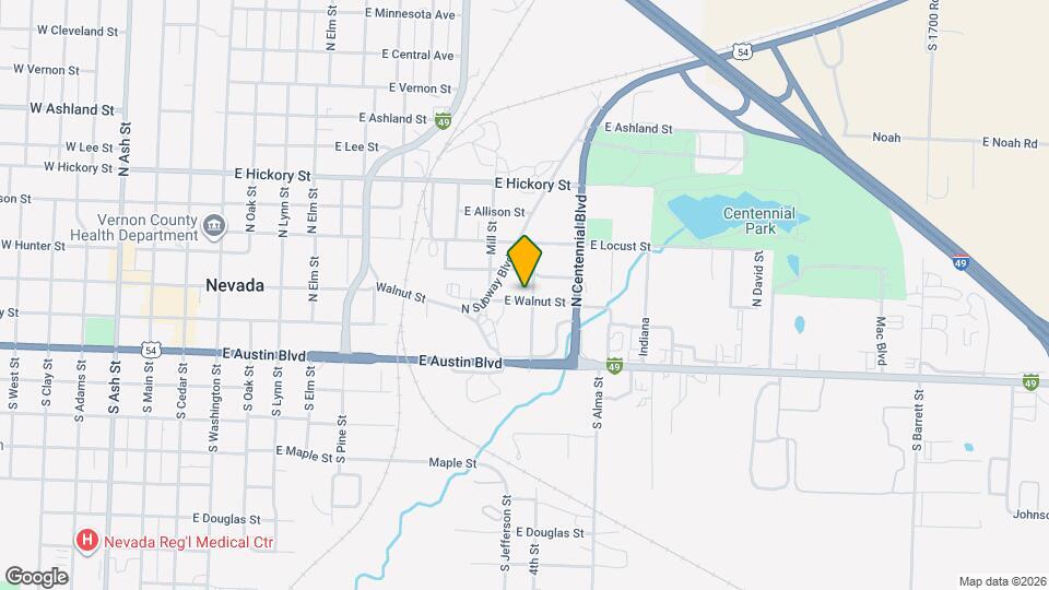 1233 E Walnut St Map and Location Details