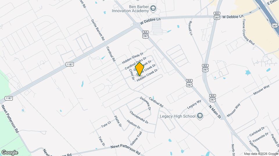 1210 Hidden Creek Dr Map and Location Details