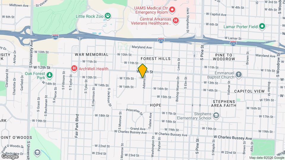 1300 Adams St Map and Location Details