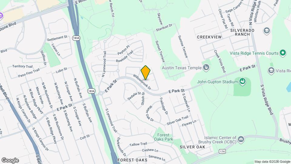 1203 Willowbrook Dr Map and Location Details