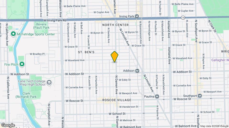 3642 N Damen Ave Map and Location Details