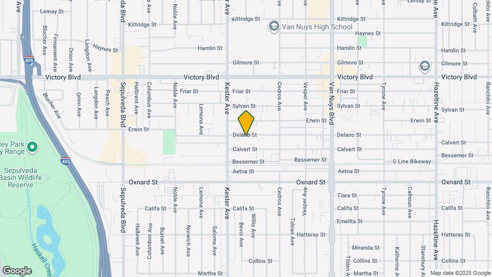 14810 Delano St Mapa y Detalles de la Ubicación