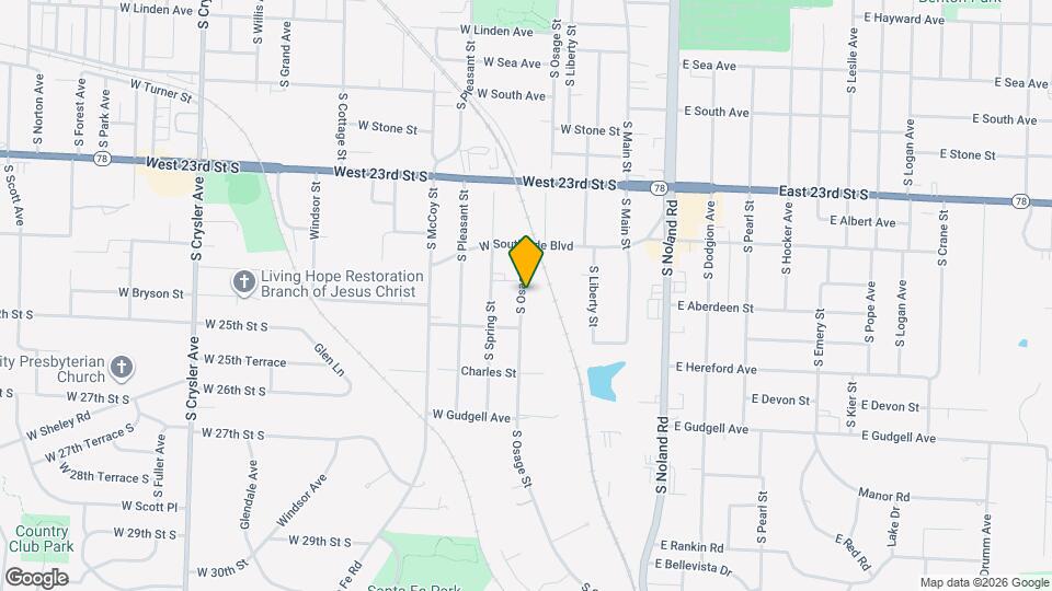 1337 S Osage St Map and Location Details