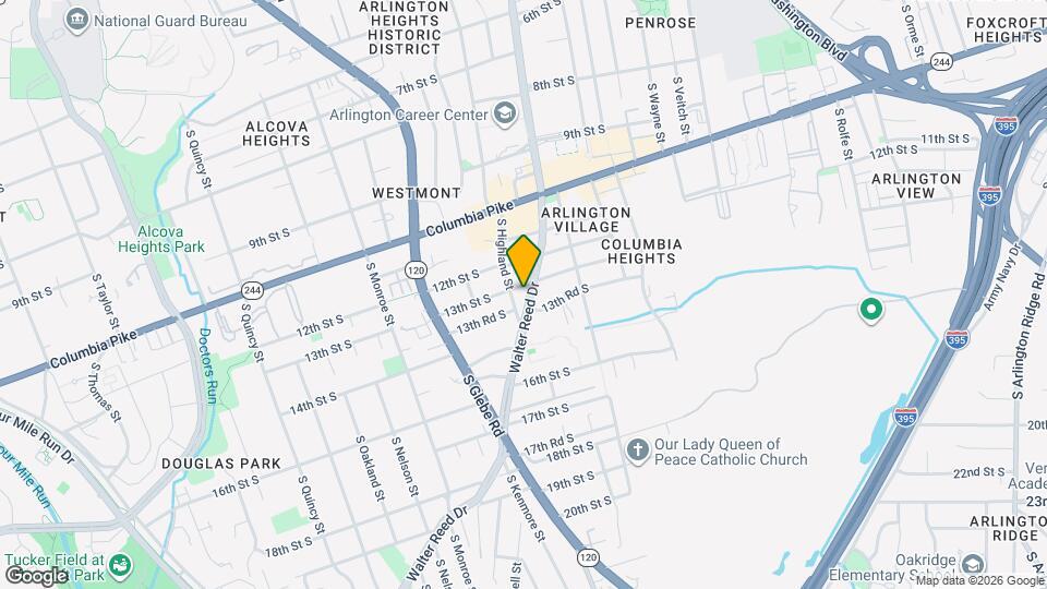 1304 S Walter Reed Dr Map and Location Details